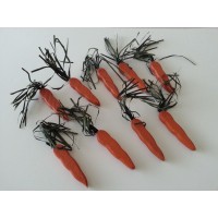 Set of 9 Wooden Primitive Wooden Carrots with Paper Green Tops    273387441632